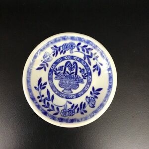 Sterling China York Kitchen Equipment Co Small Decorative Plate Blue Floral‎ Bkt